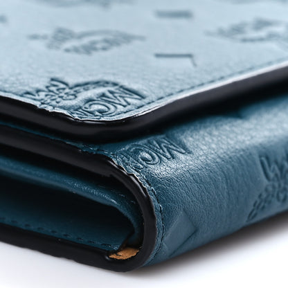 MCM Calfskin Ottomar Wallet On Chain Teal 6 of 7