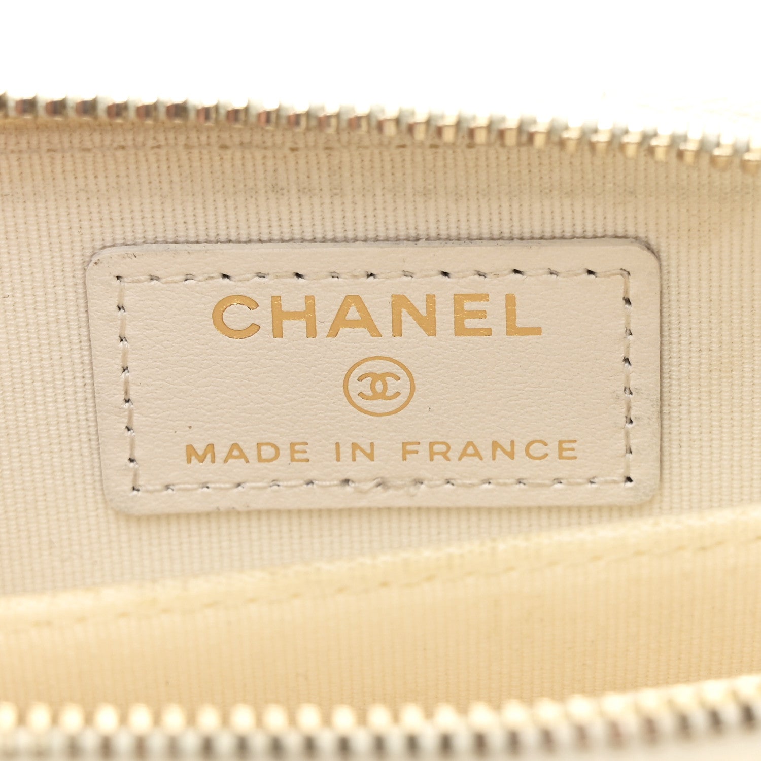 Chanel Caviar Quilted Zip Coin Purse White 6 of 8