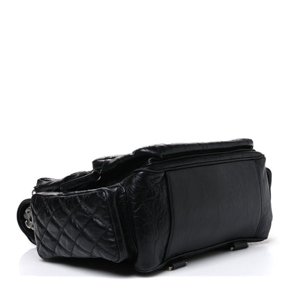 Chanel Grained Calfskin Quilted Large Casual Rock Backpack Black 4 of 10