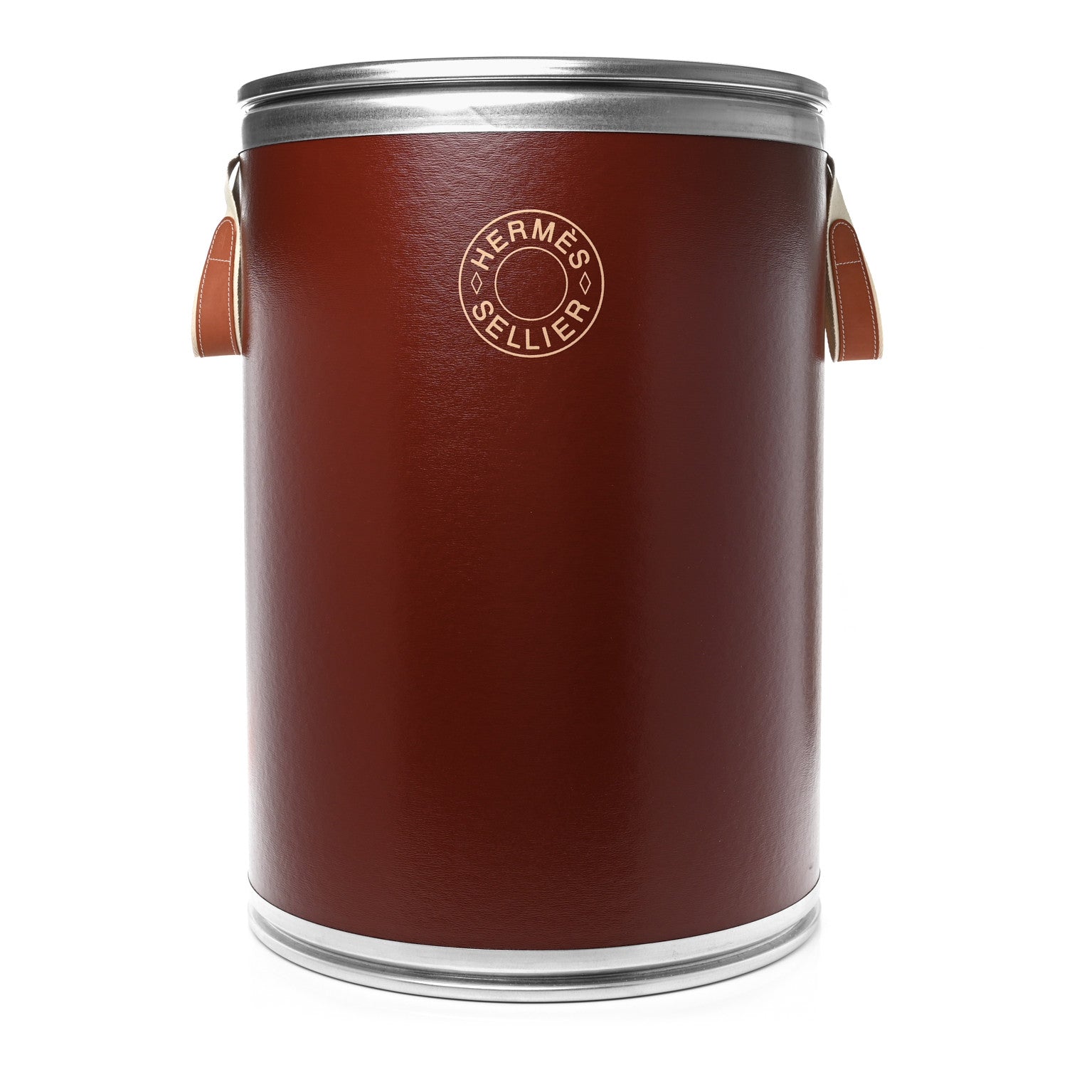 Hermes Kraft Paper Metal Canvas Saddle Box Rouge H 1 of 12