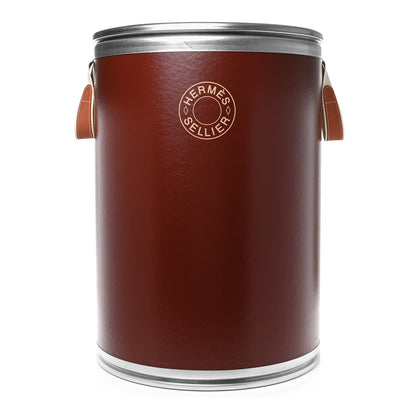 Hermes Kraft Paper Metal Canvas Saddle Box Rouge H 1 of 12