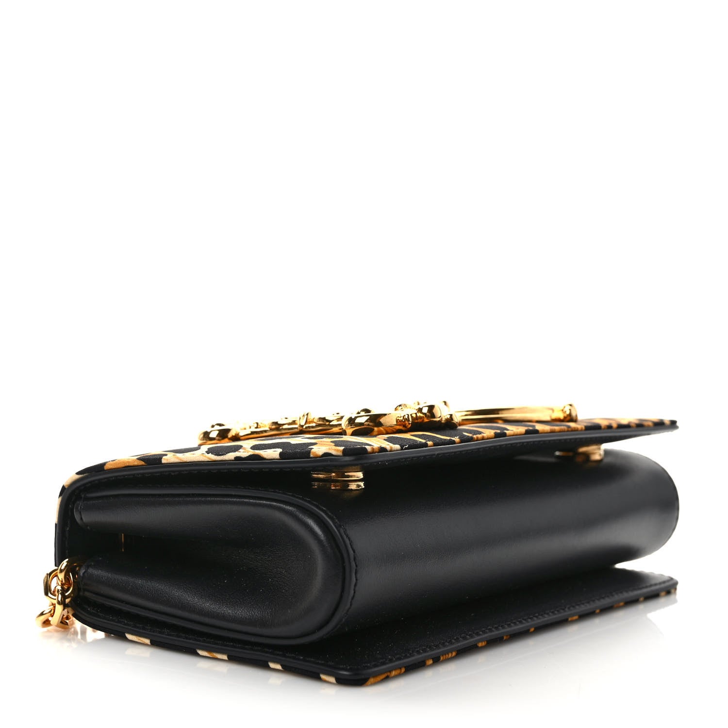 Dolce & Gabbana Satin Ocelot Printed DG Girls Phone Bag Black 3 of 8