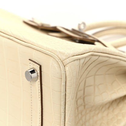 Hermes Matte Alligator Birkin 25 Vanille 11 of 13