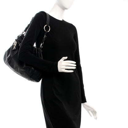 Prada Soft Calf Pleated Hobo Nero Black 2 of 13