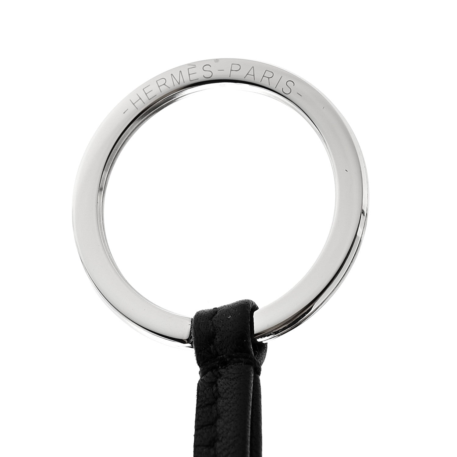 Hermes Lambskin Carmen Tassel Key Holder Black 3 of 5