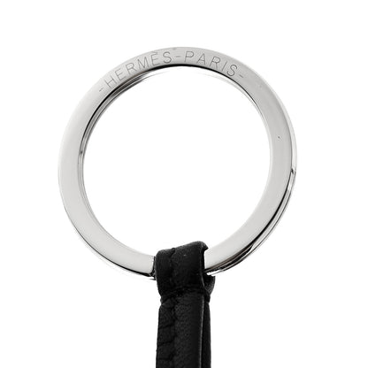 Hermes Lambskin Carmen Tassel Key Holder Black 3 of 5