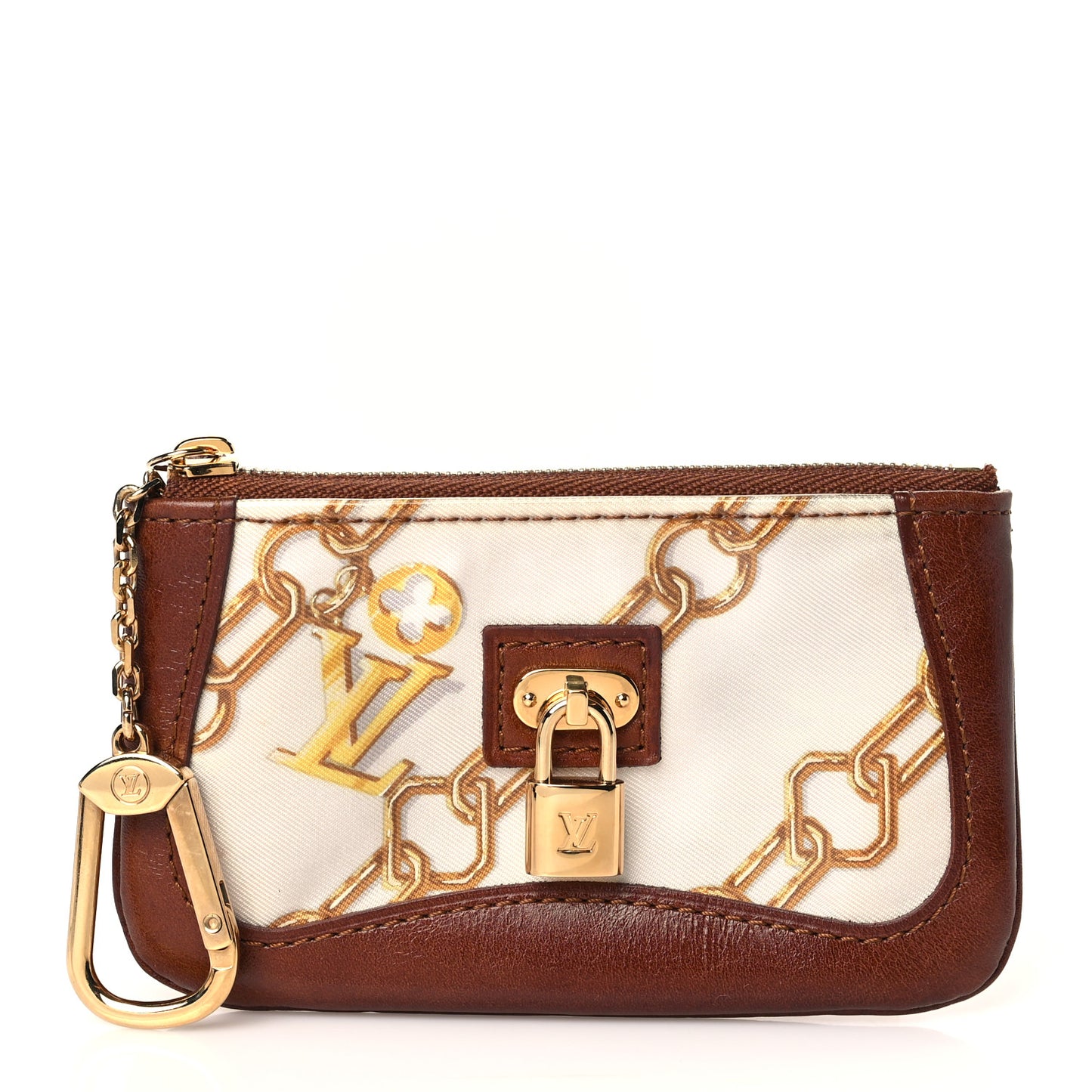 Monogram Charms Key Pouch White