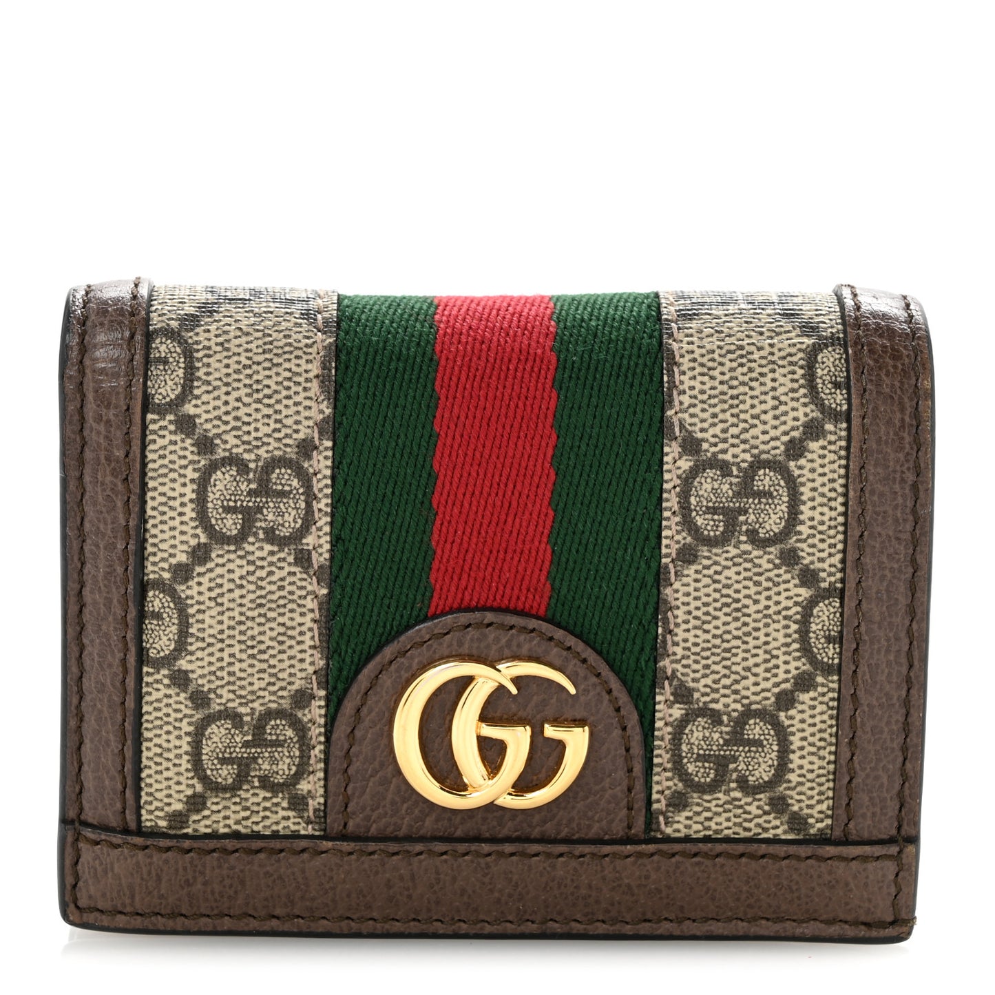 GG Supreme Monogram Web Ophidia Card Case Beige New Acero