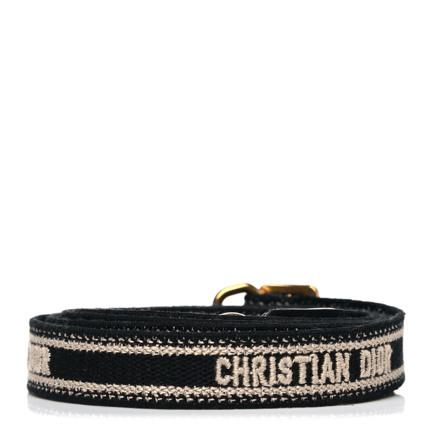 Christian Dior Canvas Embroidered Shoulder Strap Black Multicolor 2 of 5
