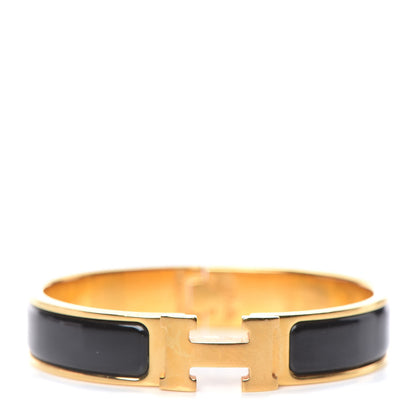 Hermes Enamel Narrow Clic Clac H Bracelet PM Black 1 of 6