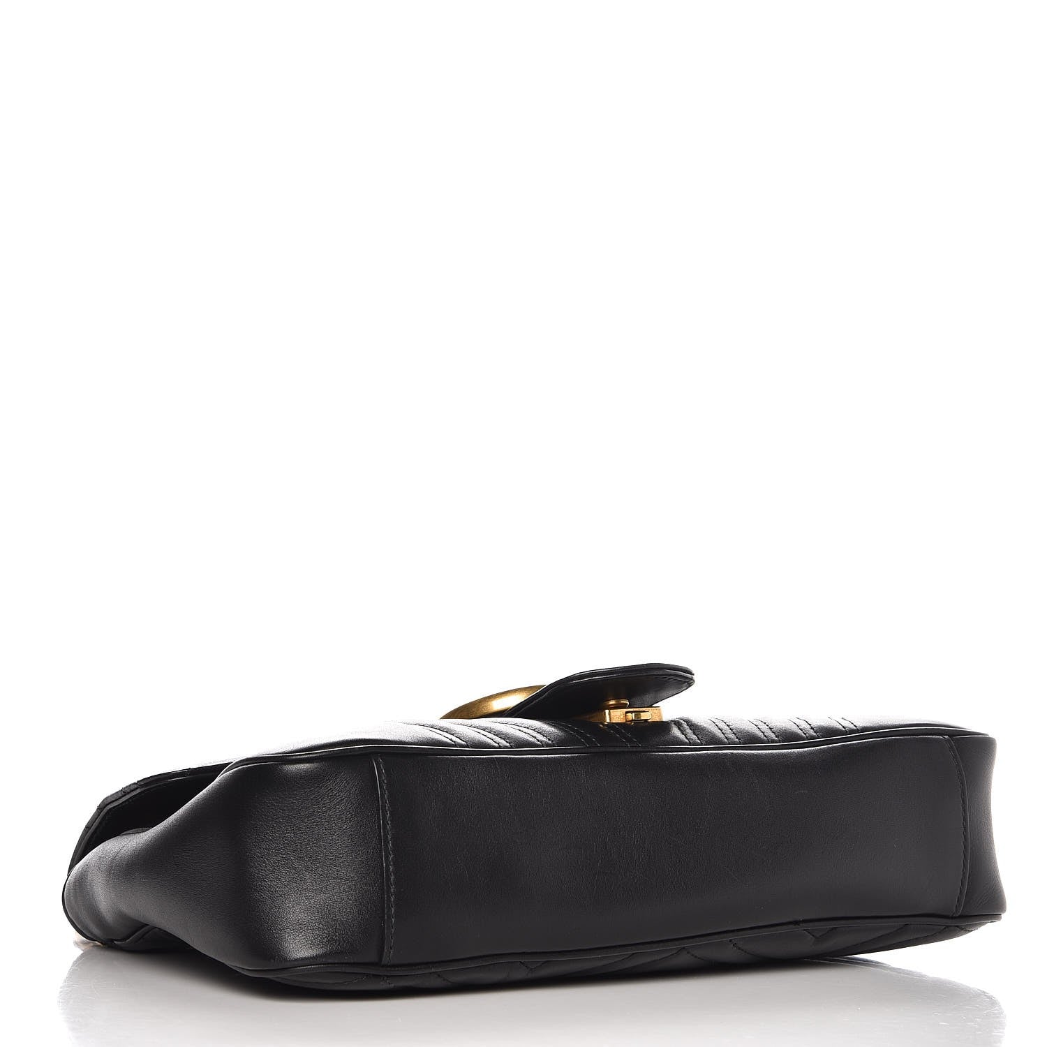 Gucci Calfskin Matelasse Medium GG Marmont Shoulder Bag Black 4 of 10