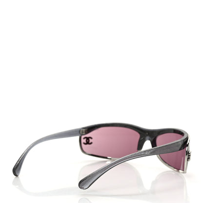 Chanel Shield Crystal CC Sunglasses 4608 Burgundy 4 of 8