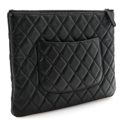 Chanel Caviar Quilted Medium Cosmetic Case Black 3 of 8