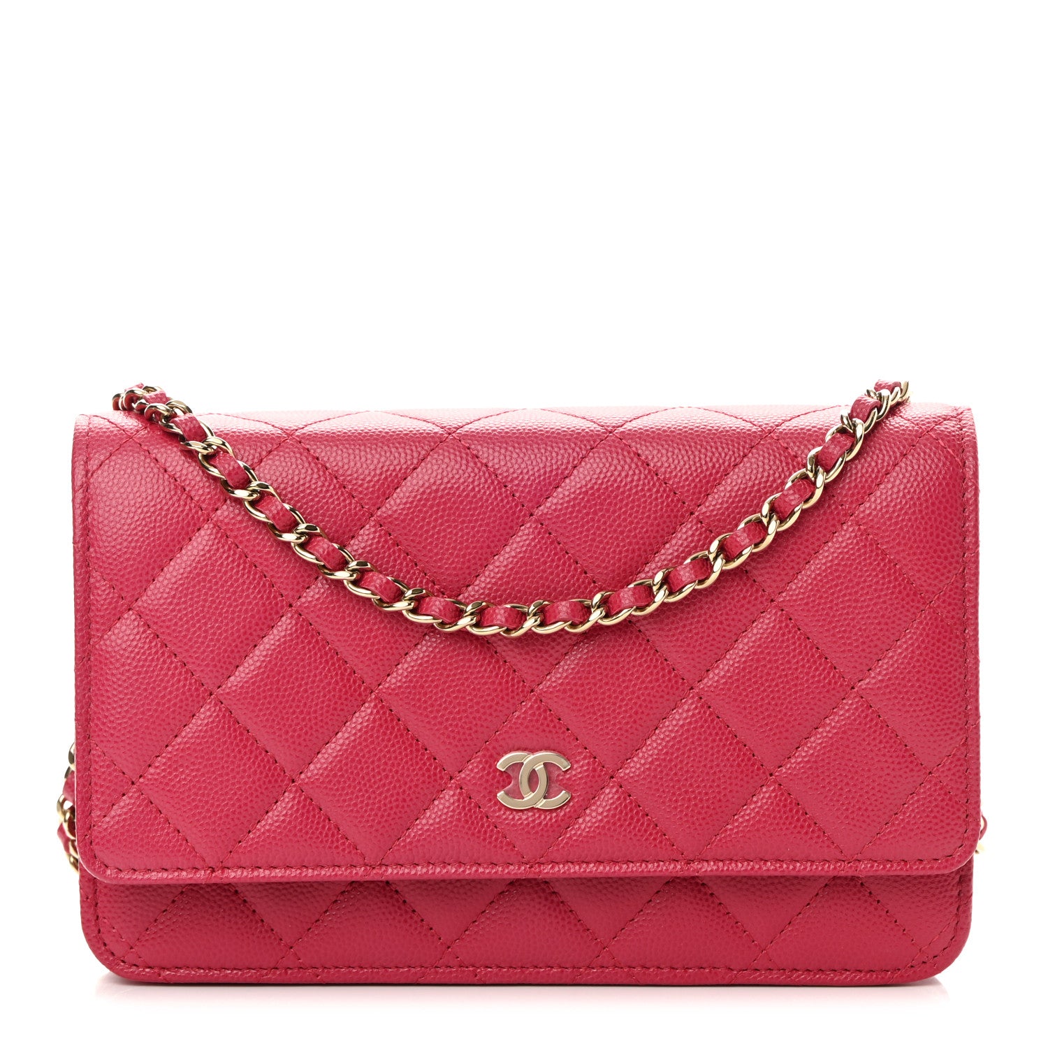 Chanel Caviar Quilted Wallet On Chain WOC Dark Pink 1 of 13