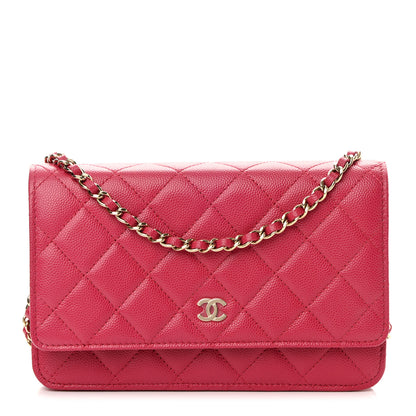 Chanel Caviar Quilted Wallet On Chain WOC Dark Pink 1 of 13