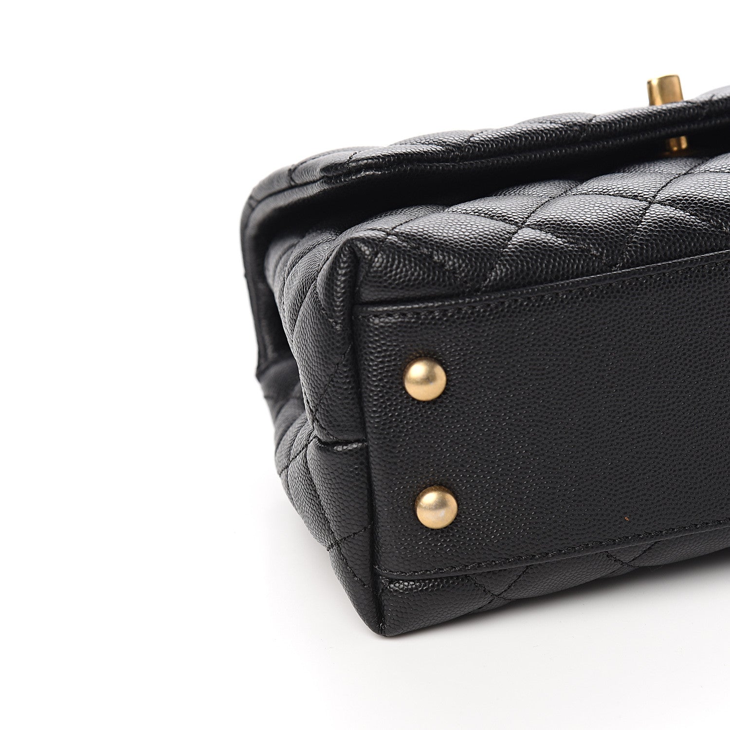 Chanel Caviar Lizard Embossed Quilted Mini Coco Handle Flap Black 7 of 9