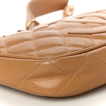 Chanel Caviar Quilted Timeless CC Shoulder Bag Beige 9 of 12
