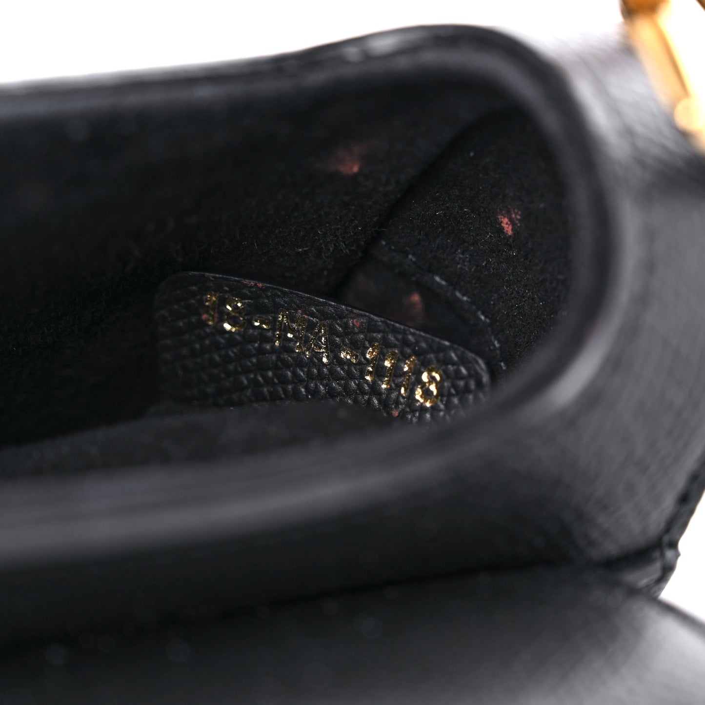 Grained Calfskin Mini Saddle Bag Black