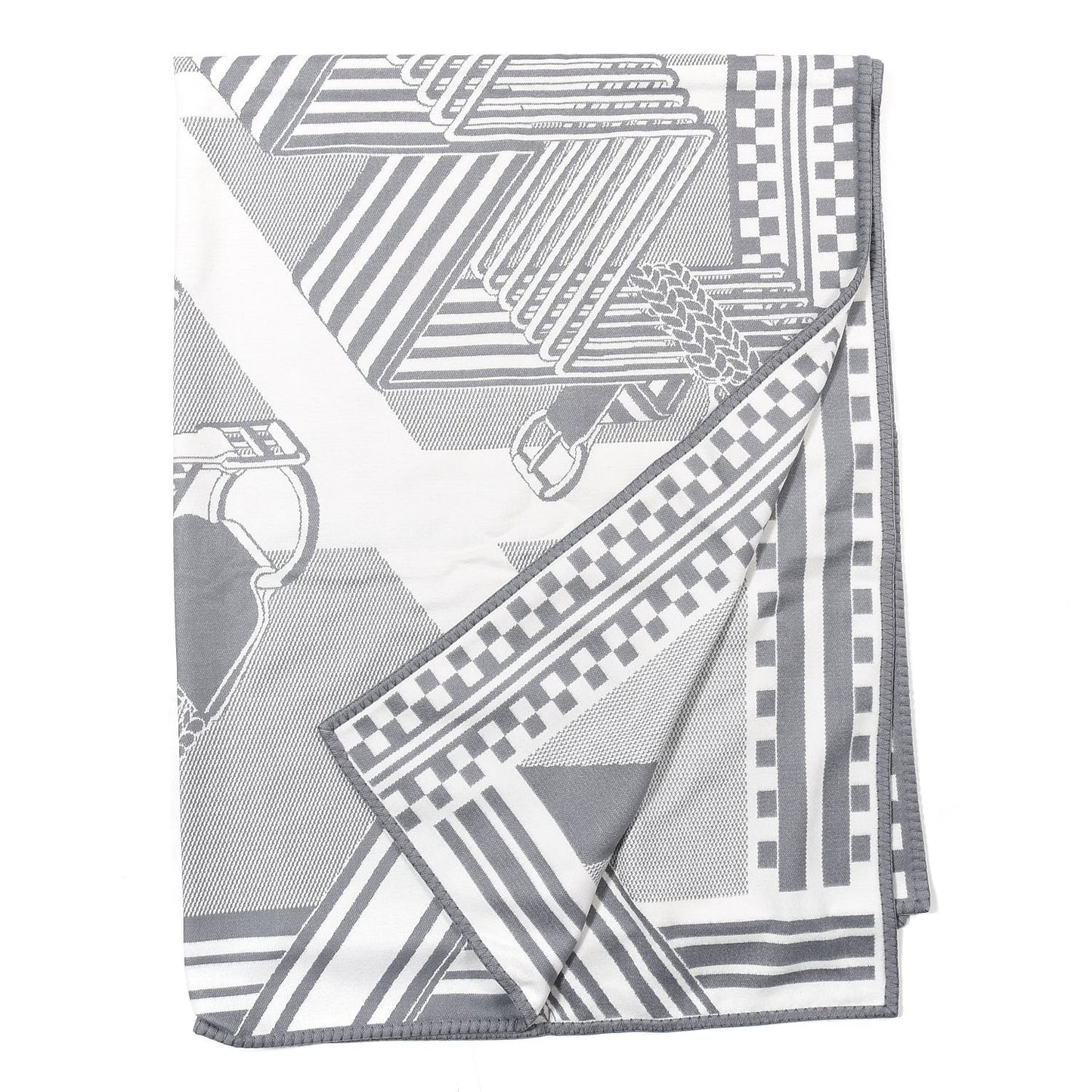 Wool Sangles en Zig Zag Blanket Gris