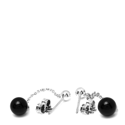 Tiffany Sterling Silver Black Onyx Ziegfeld Drop Earrings 5 of 5
