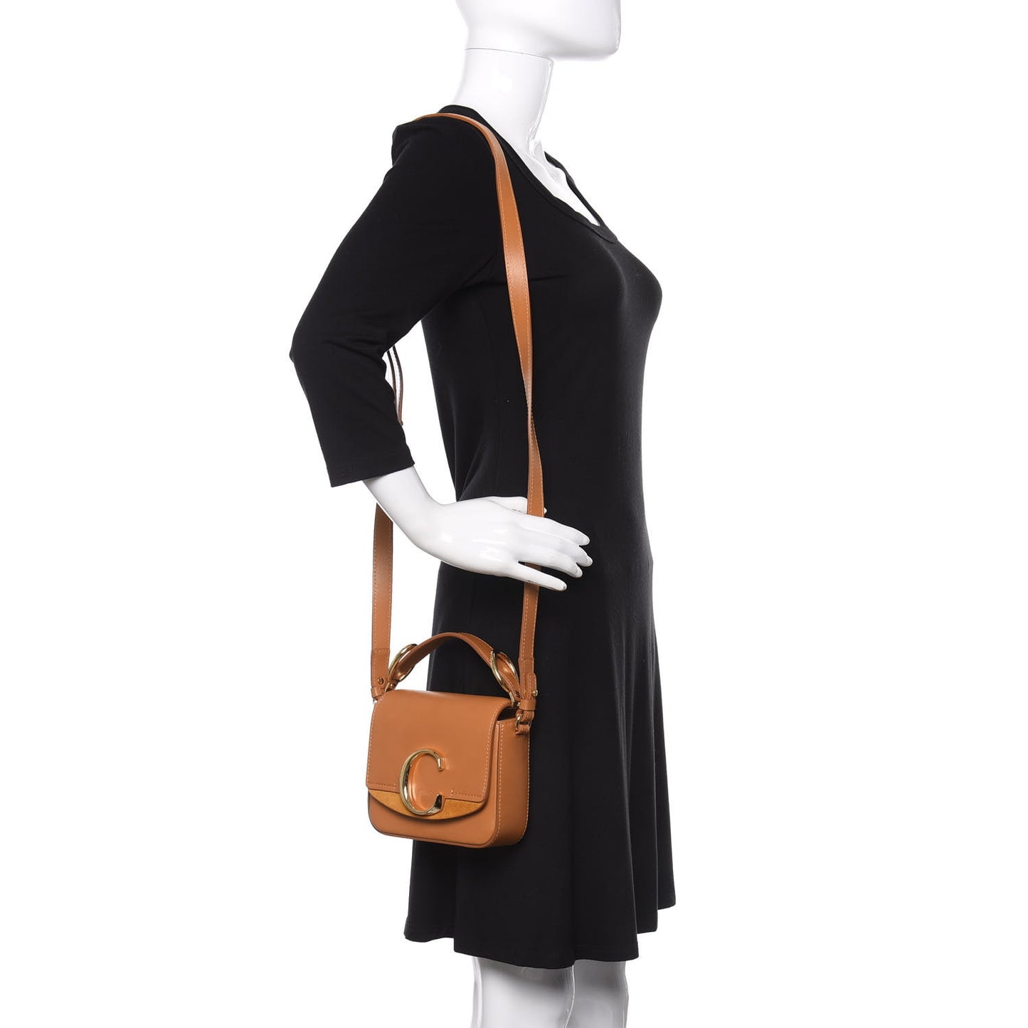 Calfskin Mini C Double Carry Autumnal Brown