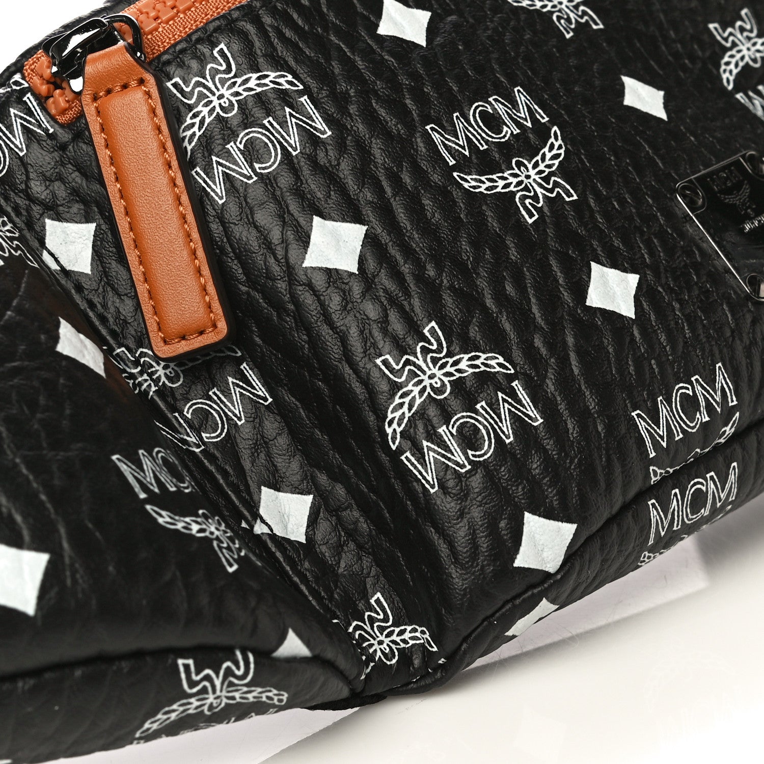 MCM Visetos 3 Pocket Belt Bag Black Cognac 8 of 9