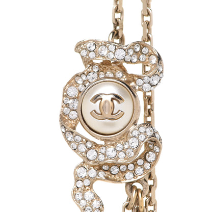 Chanel Crystal Pearl Chain CC Multi Strand Necklace Gold 4 of 7