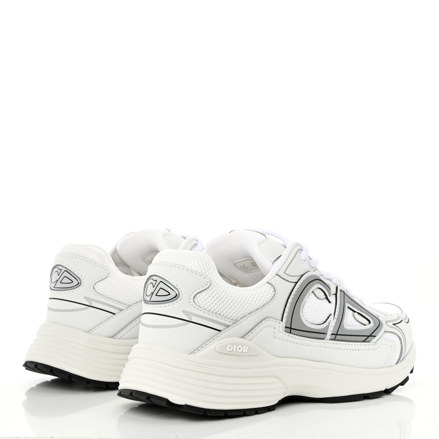 Technical Mesh Calfskin B30 Sneakers 39 White Grey