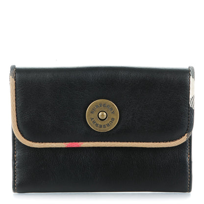 Burberry Calfskin Nova Check Wallet Black 1 of 7