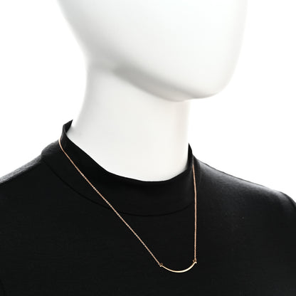 Tiffany 18K Rose Gold Small T Smile Pendant Necklace 2 of 7