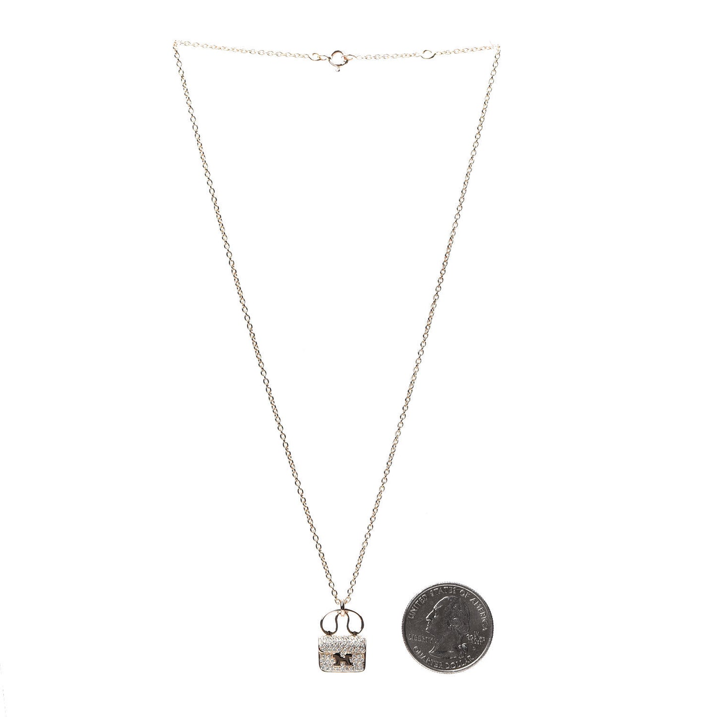 18K Rose Gold Diamond Constance Amulette Pendant Necklace