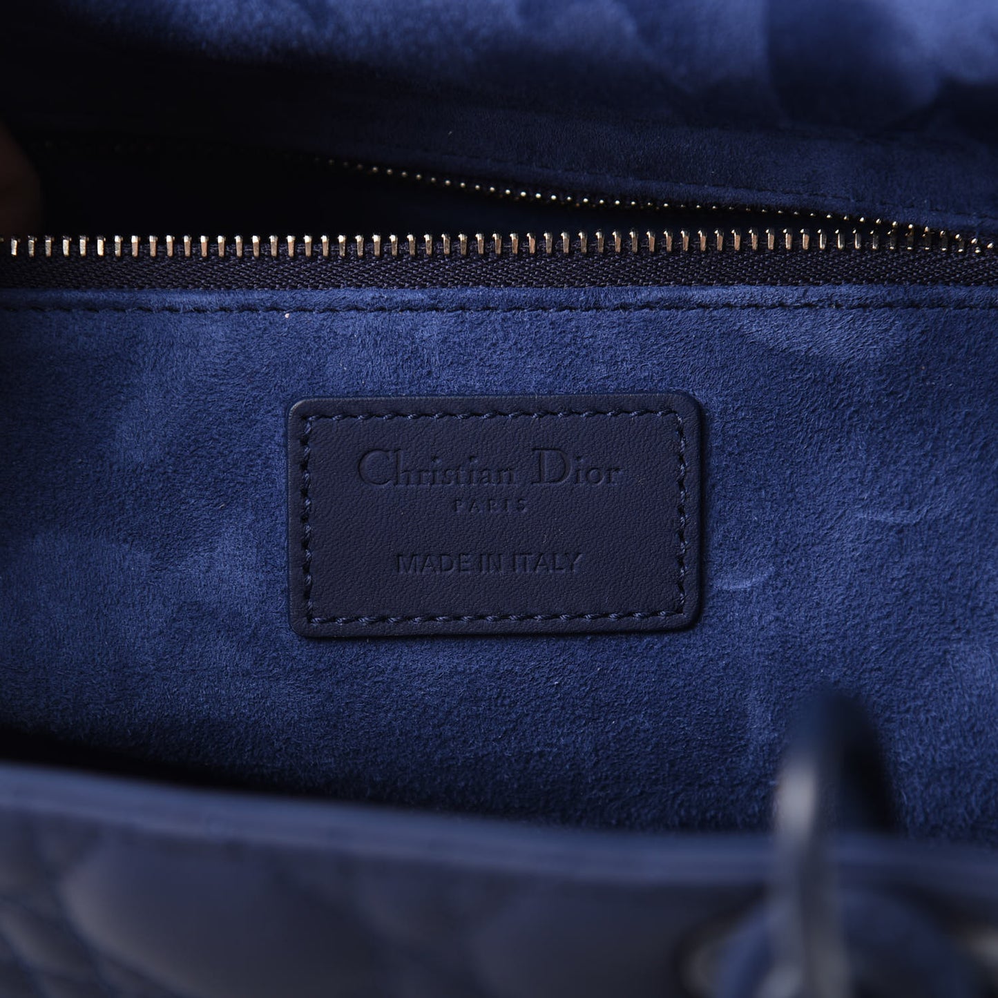 Ultra Matte Calfskin Cannage Large Lady Dior Blue