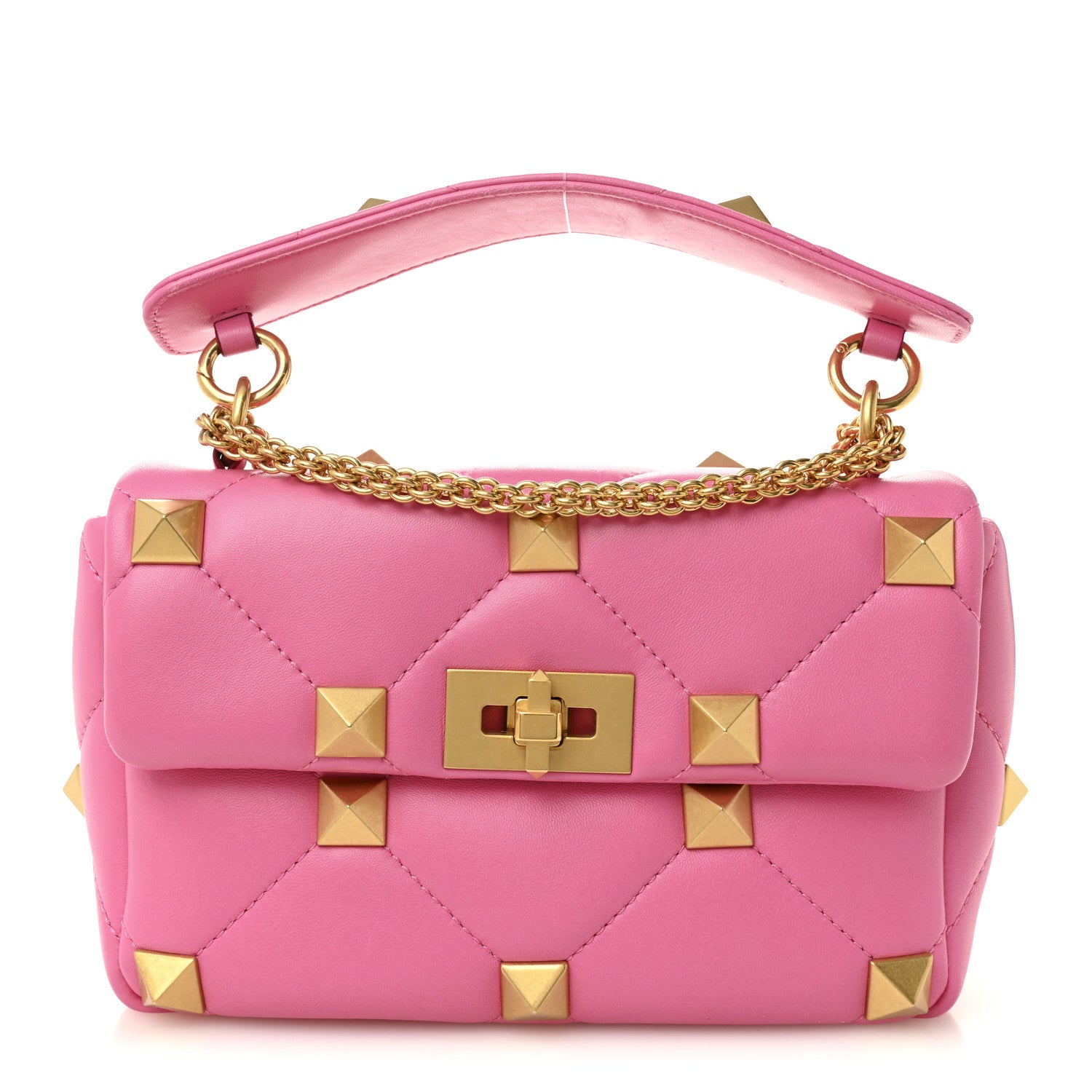 Valentino Garavani Nappa Medium Roman Stud Shoulder Bag Feminine Pink 1 of 12