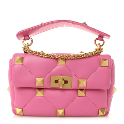 Valentino Garavani Nappa Medium Roman Stud Shoulder Bag Feminine Pink 1 of 12
