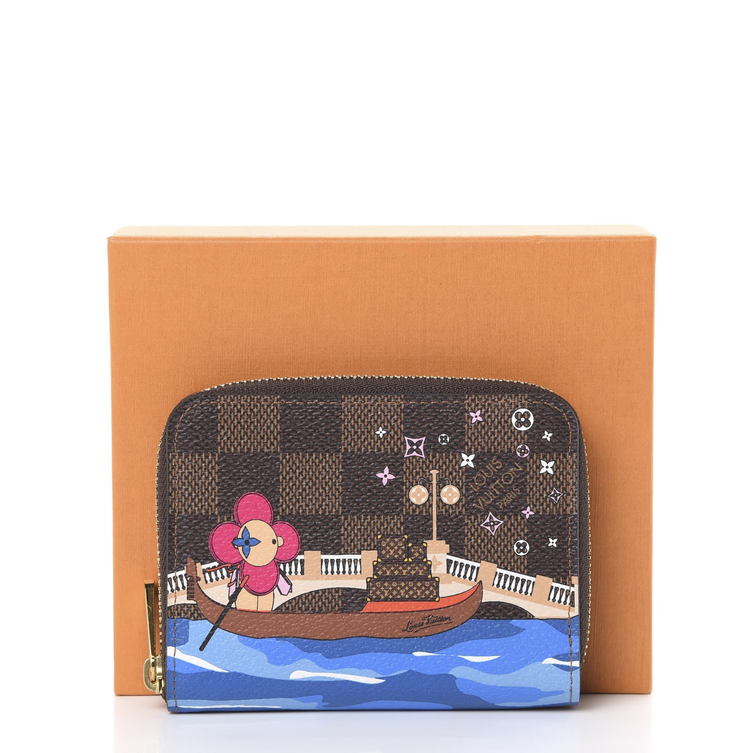 Louis Vuitton Damier Ebene 2019 Christmas Animation Zippy Coin Purse Blue 7 of 7