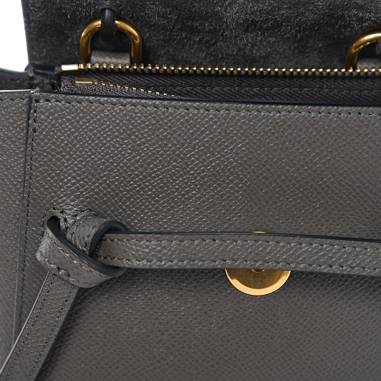 Grained Calfskin Pico Belt Bag Grey