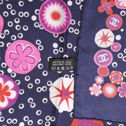 Chanel Silk Camellia Flower Scarf 9 of 9