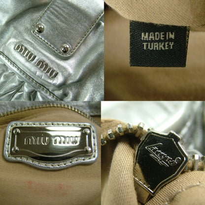 Miu Miu Leather Matelasse Coffer Silver 9 of 10
