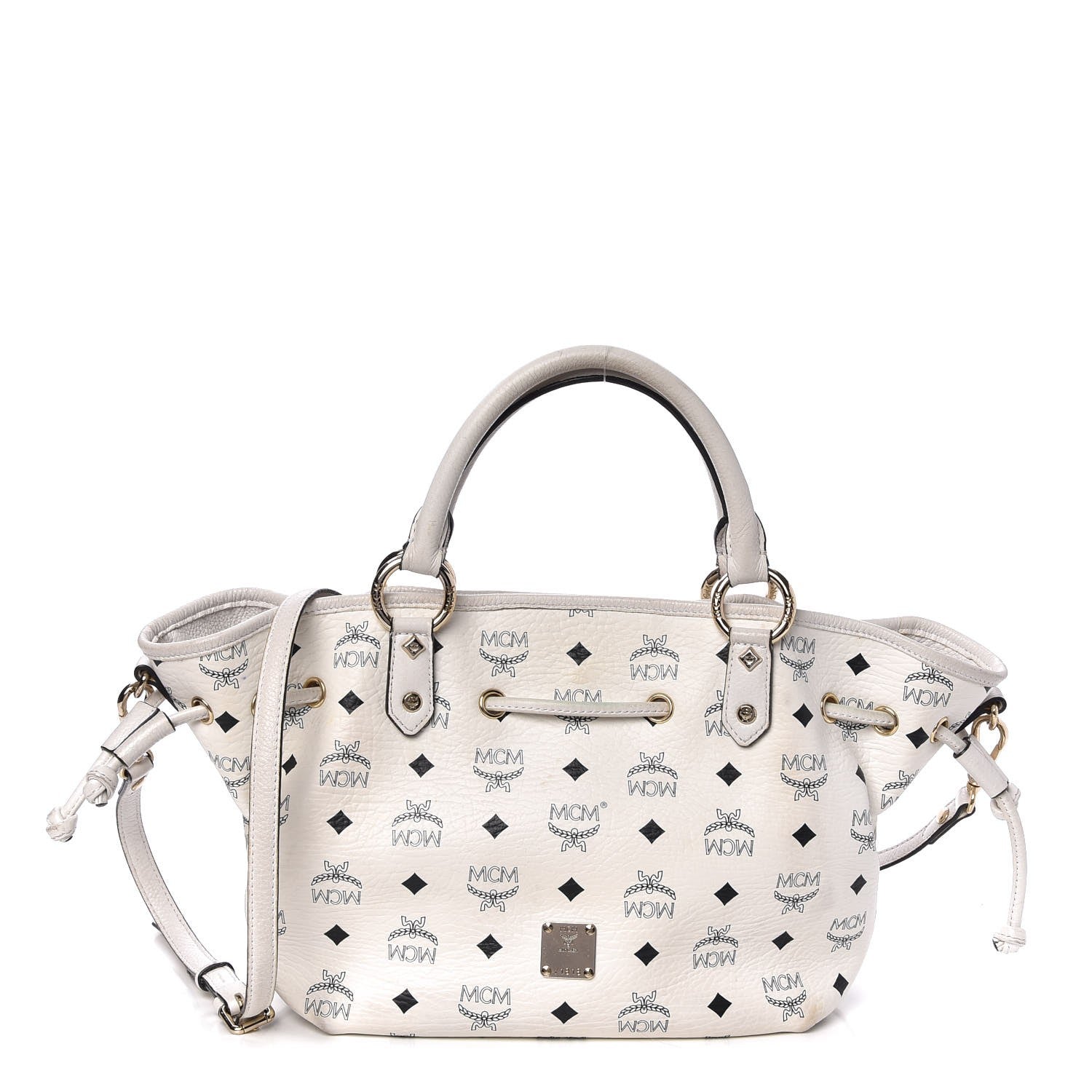 MCM Visetos Drawstring Bag White 1 of 21