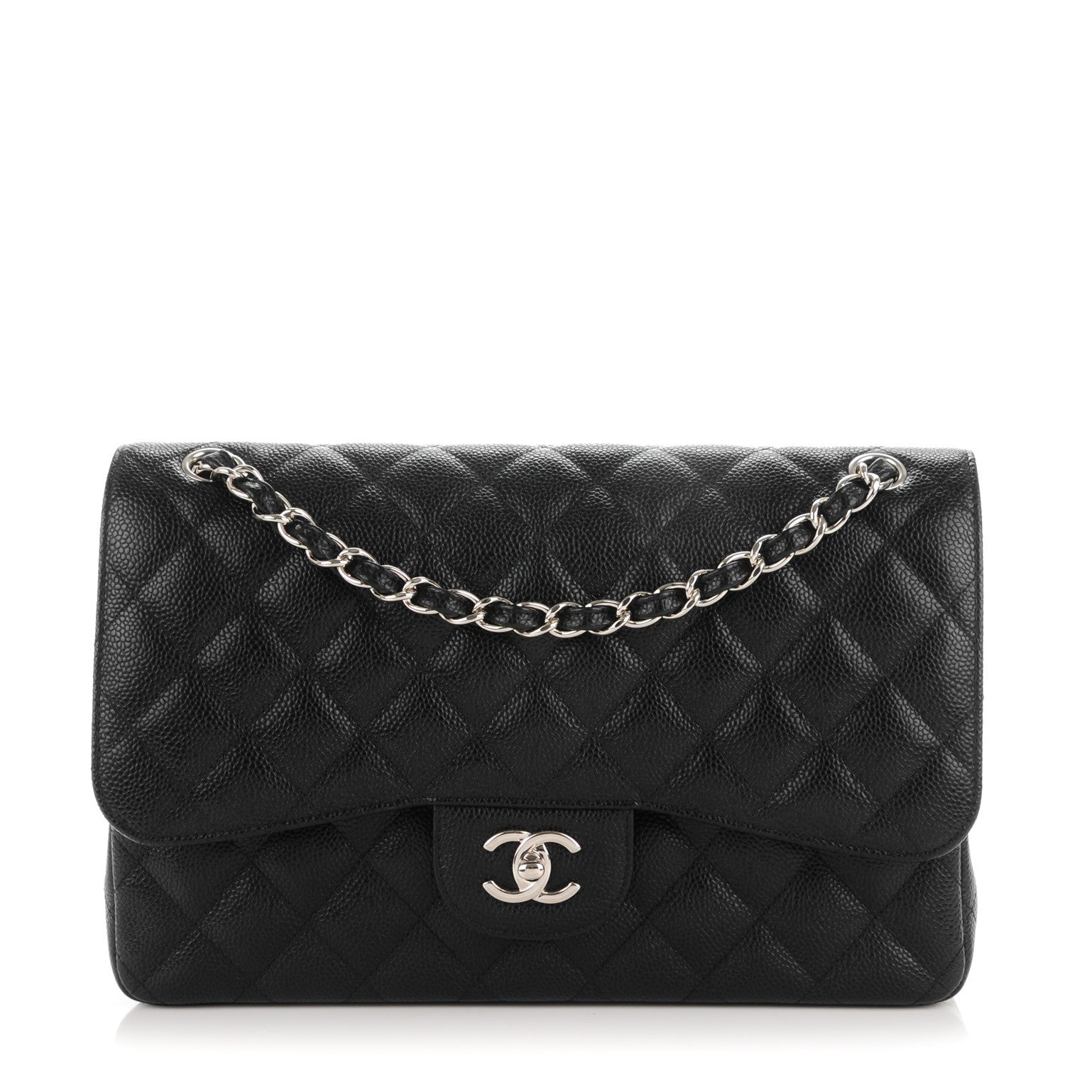 Chanel Caviar Quilted Jumbo Double Flap Black 1 of 8