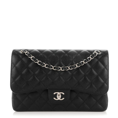 Chanel Caviar Quilted Jumbo Double Flap Black 1 of 8