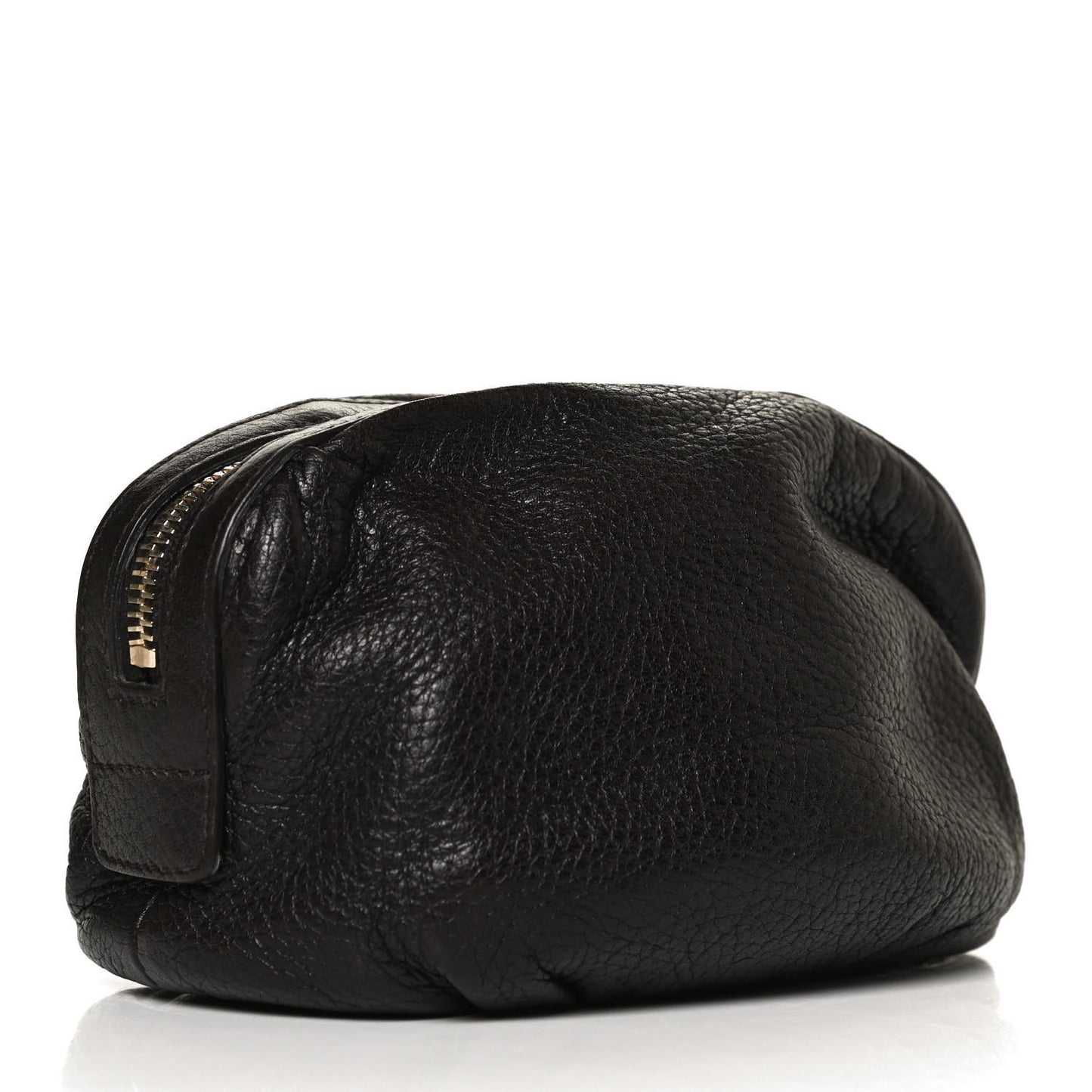 Deerskin Medium Bamboo Cosmetic Case Dark Brown