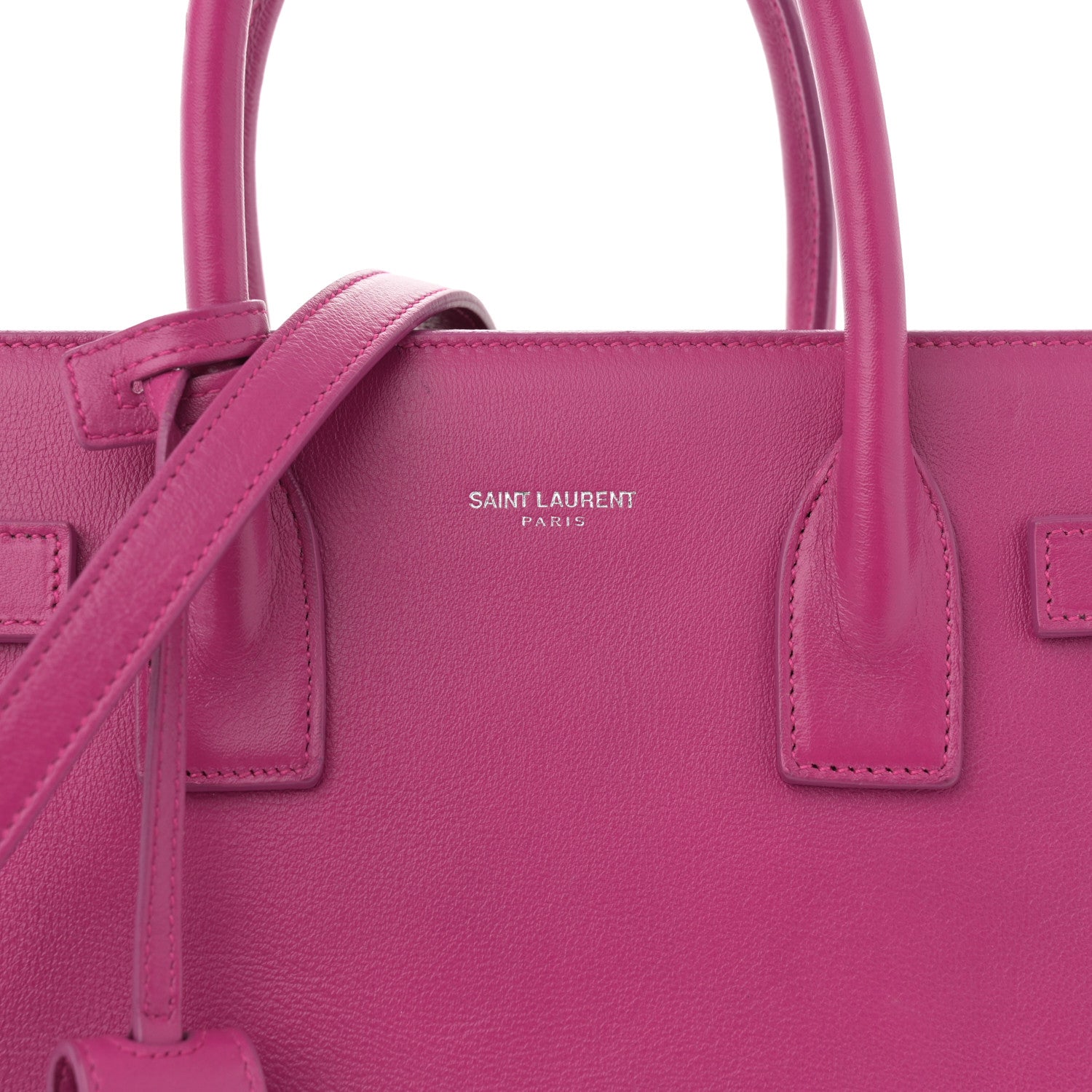 Saint Laurent Calfskin Baby Sac De Jour Fuchsia 8 of 12