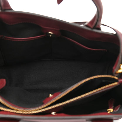 Burberry Grainy Calfskin House Check Medium Banner Tote Mahogany Red 6 of 11
