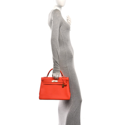 Hermes Togo Kelly Retourne 32 Orange Poppy 2 of 11