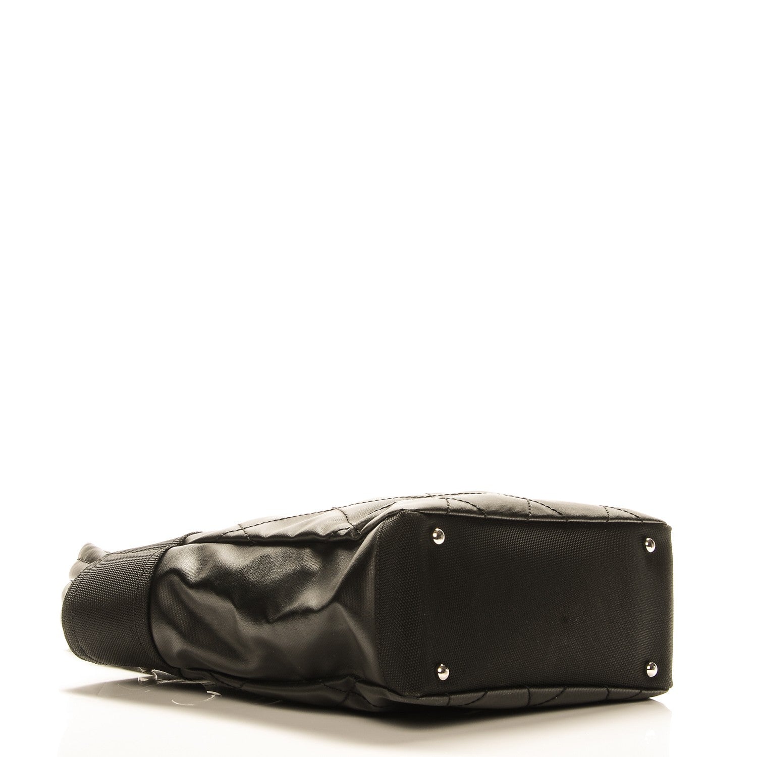 Chanel Coated Canvas Quilted Small Paris Biarritz Tote Black 4 of 7