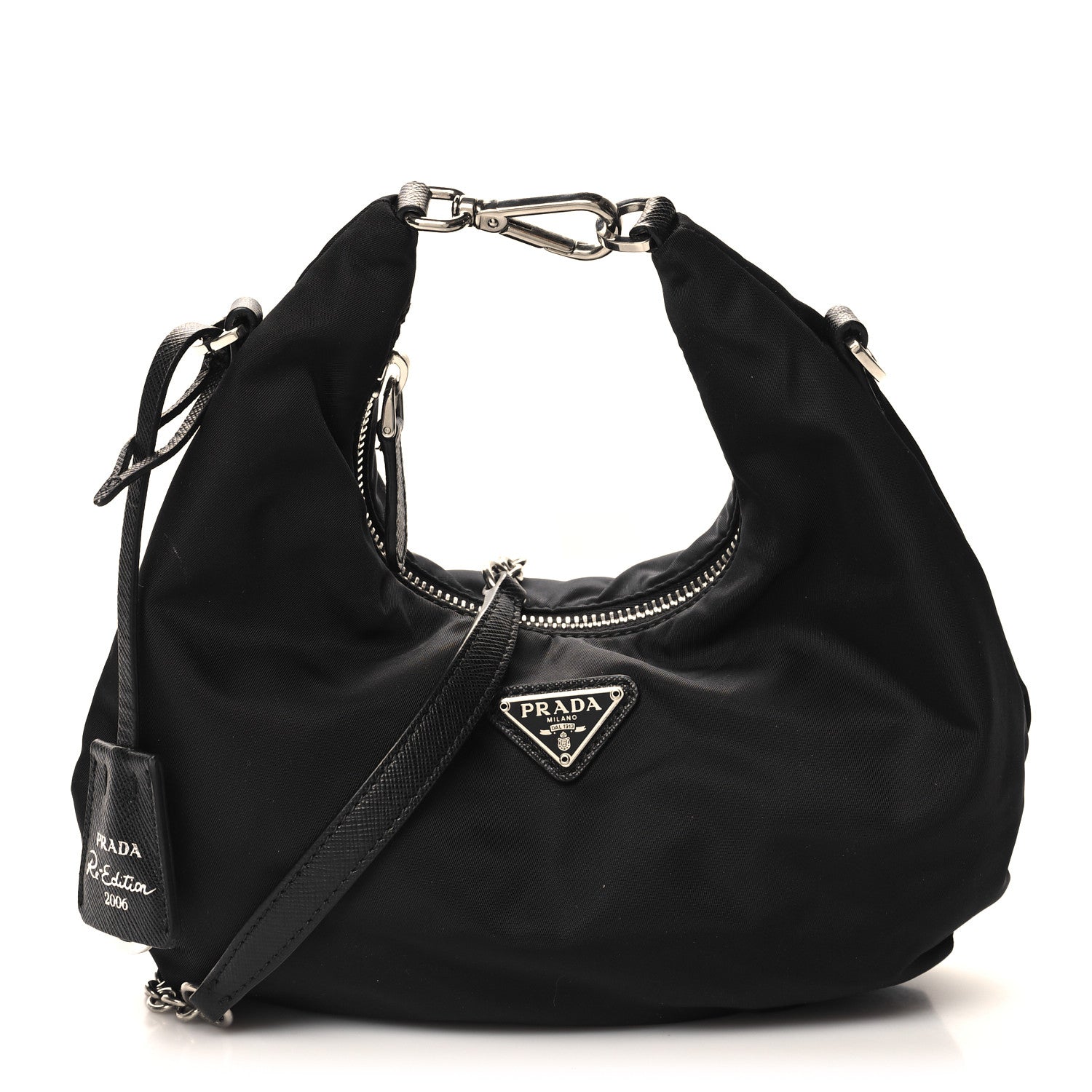 Prada Tessuto Nylon Saffiano Re-Edition 2006 Shoulder Bag Black 1 of 9