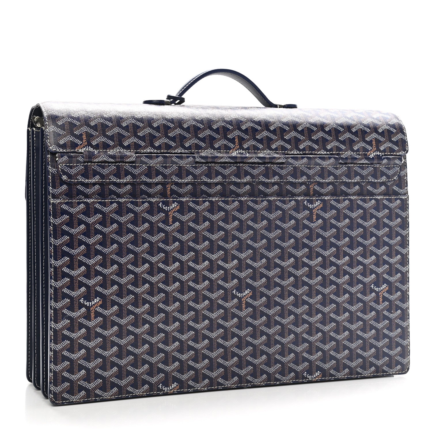 Goyard Goyardine Serviette Chypre Briefcase Blue 3 of 9