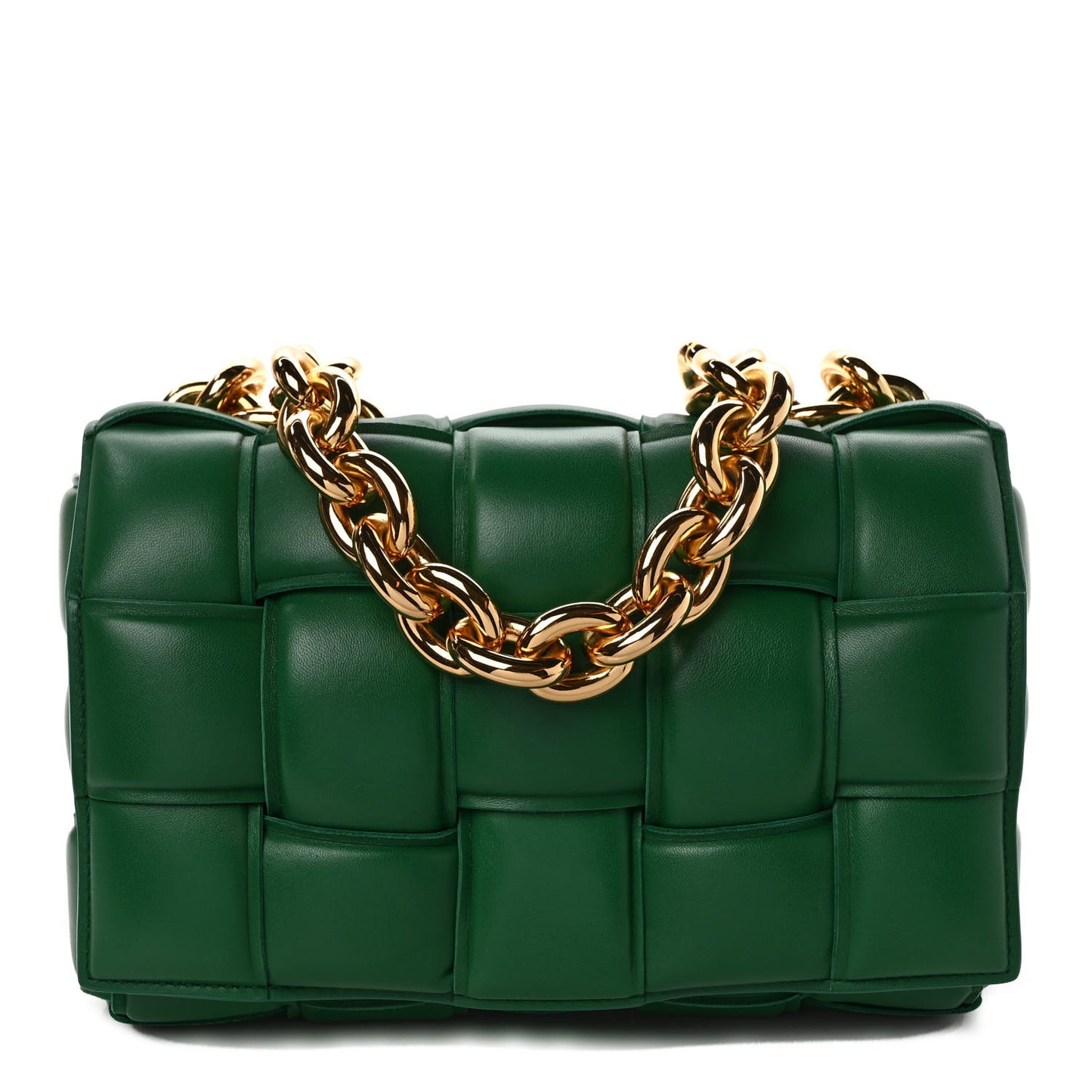 Nappa Maxi Intreccio Padded Cassette Crossbody Bag Racing Green