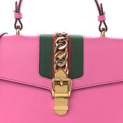Gucci Vitello Fontanella Web Medium Sylvie Top Handle Bag Pink Tropical Flower 8 of 11